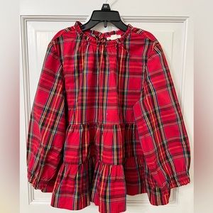 J Crew Holiday Plaid Blouse